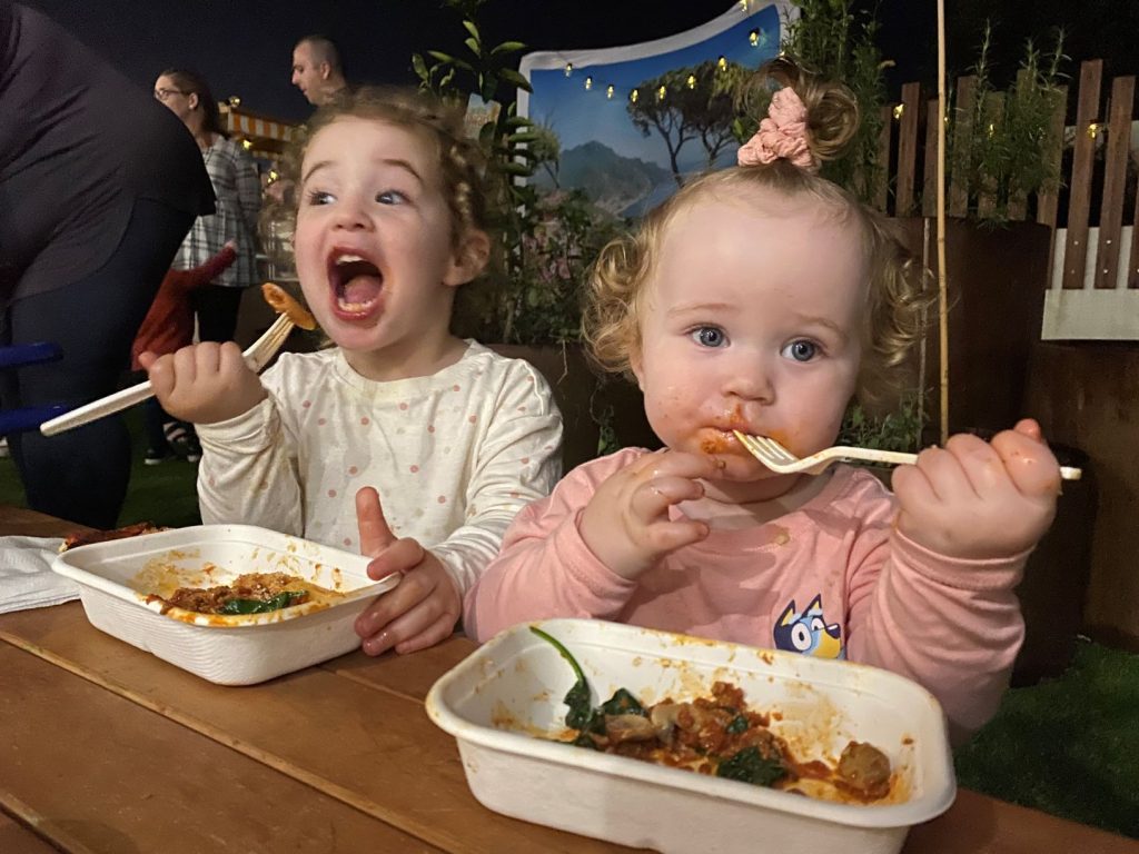 Mothers Day Event Children enjoying pasta